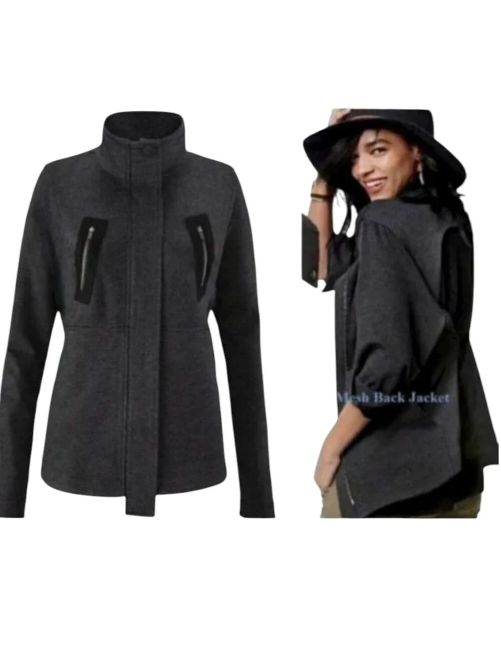 Cabi Love Carol Flight Moto Mesh Back Belted Utility Jacket High Neck Sz XL